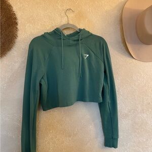 Gymshark Teal Cropped Hoodie